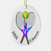 Tennis Ball and Rackets Christmas Keramisch Ornament (Rechts)