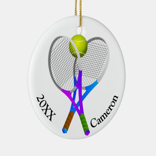Tennis Ball and Rackets Christmas Keramisch Ornament (Rechts)