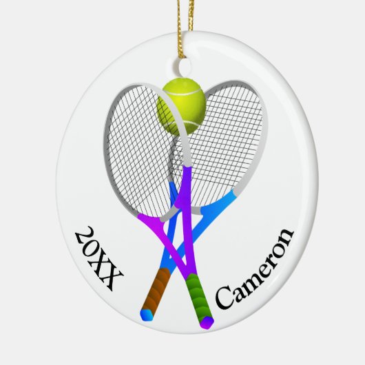 Tennis Ball and Rackets Christmas Keramisch Ornament (Links)