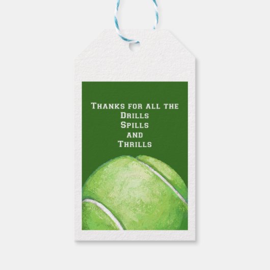 Tennis Ball Art Hartelijk dank Cadeaulabel (Achterkant)