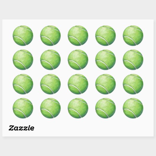 Tennis Ball Art Ronde Sticker (Vel)