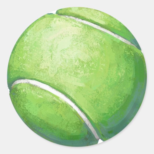 Tennis Ball Art Ronde Sticker (Voorkant)