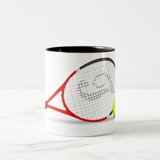 Tennis ball Black 11 oz Two-Tone Mok (Center)