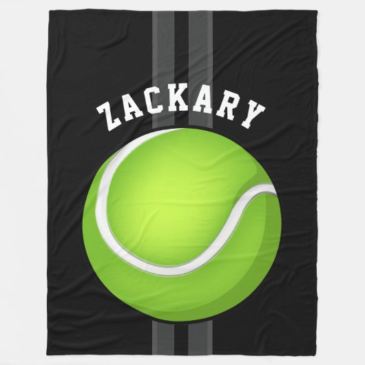 Tennis Ball Black Fleece Deken (Voorkant)