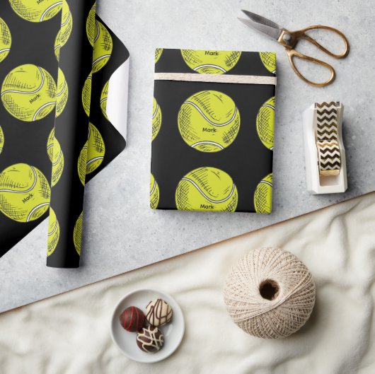 Tennis ball  cadeaupapier (Crafts)