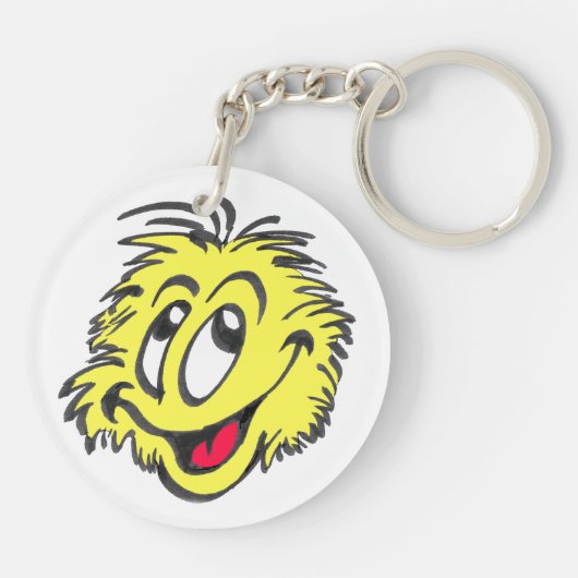 Tennis Ball Cartoon Circle Sleutelhanger (Achterkant)