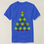 Tennis Ball Christmas Tree Racket Game Sport Nativ T-shirt (Design voorkant)