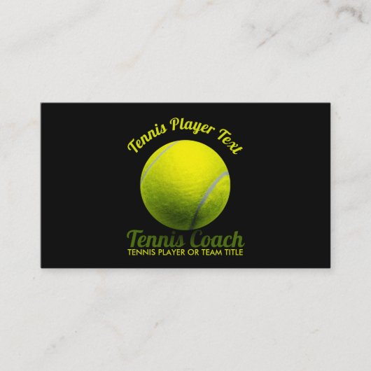 Tennis Ball Coach Black Visitekaartje (Voorkant)