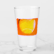 Tennis Ball Colorful Oranje Yellow Pink Glass Cup