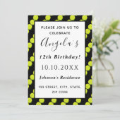 Tennis Ball Cool Pattern Player Coach Black Kaart (Staand voorkant)