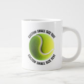 Tennis Ball Custom Personalized Small Size Text Grote Koffiekop (Rechts)