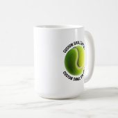 Tennis Ball Custom Personalized Small Text 15 oz. Koffiemok (Voorkant rechts)