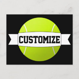 Tennis Ball Custom Text & Team Color Sports Briefkaart