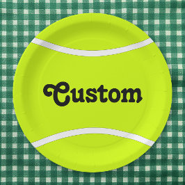 Tennis Ball Custom Text Team Party Paper Borden Papieren Bordje