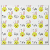Tennis Ball Cute Kawaii Bunny Happy Pasen Cadeaupapier (Vlak)