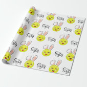 Tennis Ball Cute Kawaii Bunny Happy Pasen Cadeaupapier (Uitgerold)