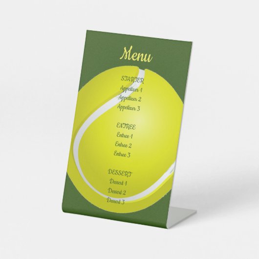 Tennis Ball Design Pedestal Table Sign Reclamebord Met Voetstuk (Voorkant)
