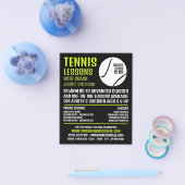Tennis Ball Design, Tennis Lessen/Classes Advert Flyer (Enkel)