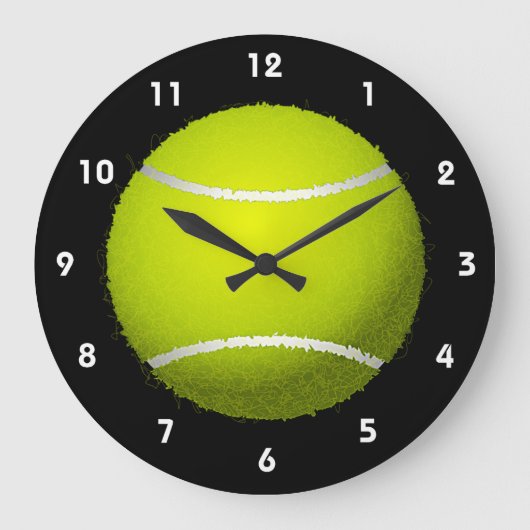 Tennis Ball Design Wall-klok Grote Klok (Voorkant)