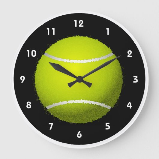 Tennis Ball Design Wall-klok Grote Klok (Voorkant)