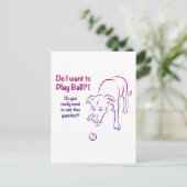 Tennis Ball Dog Briefkaart (Staand voorkant)
