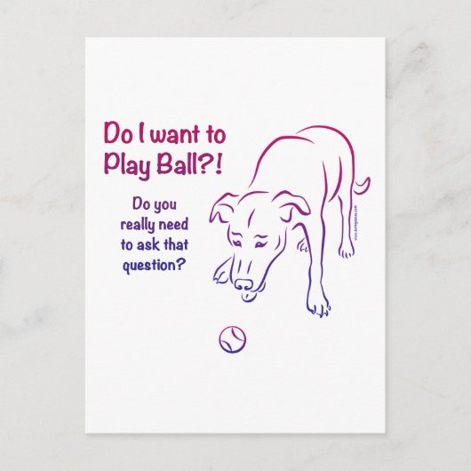 Tennis Ball Dog Briefkaart (Voorkant)