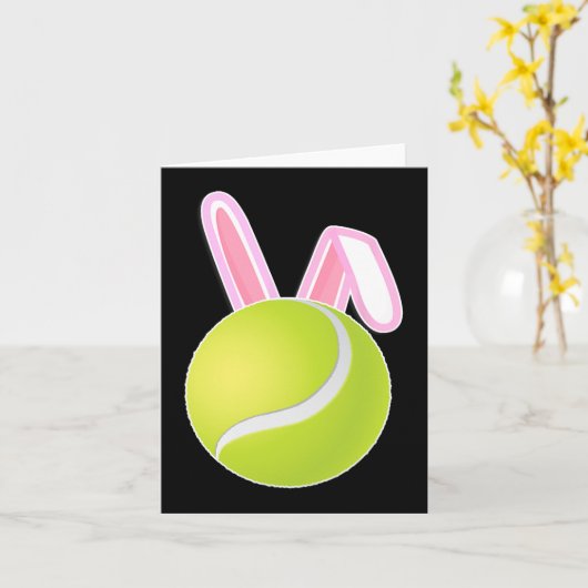 Tennis Ball Easter Bunny Kaart (Gele Bloem)