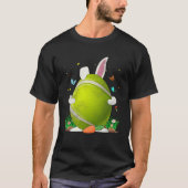 Tennis Ball Egg Bunny Ears Happy Paasdag Mannen Bo T-shirt (Voorkant)