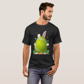 Tennis Ball Egg Bunny Ears Happy Paasdag Mannen Bo T-shirt (Voorkant volledig)