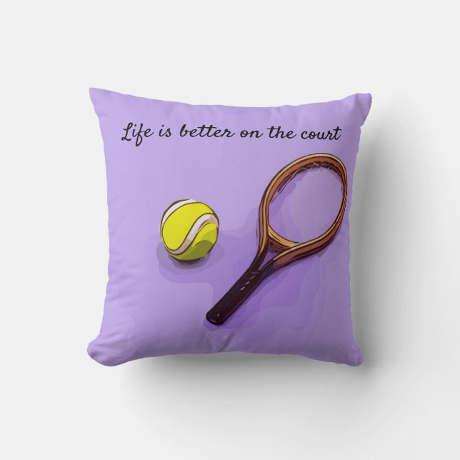 Tennis ball en racket leven is beter voor de recht kussen (Voorkant)