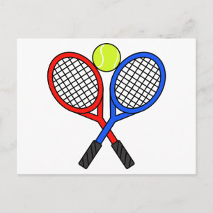 Tennis Ball en Rackets Briefkaart