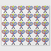 Tennis Ball en Rackets Cadeaupapier (Vlak)