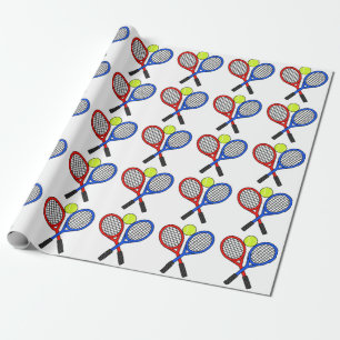 Tennis Ball en Rackets Cadeaupapier