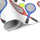 Tennis Ball en Rackets Cadeaupapier (Rol Hoek)