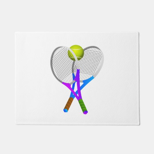 Tennis Ball en Rackets Deurmat (Voorkant)