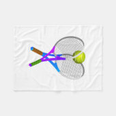 Tennis Ball en Rackets Fleece Deken (Voorkant (Horizontaal))