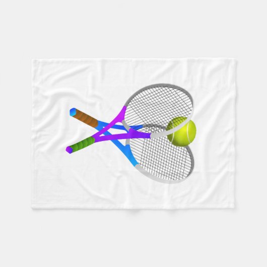 Tennis Ball en Rackets Fleece Deken (Voorkant (Horizontaal))