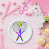 Tennis Ball en Rackets Papieren Bordje (Feest)
