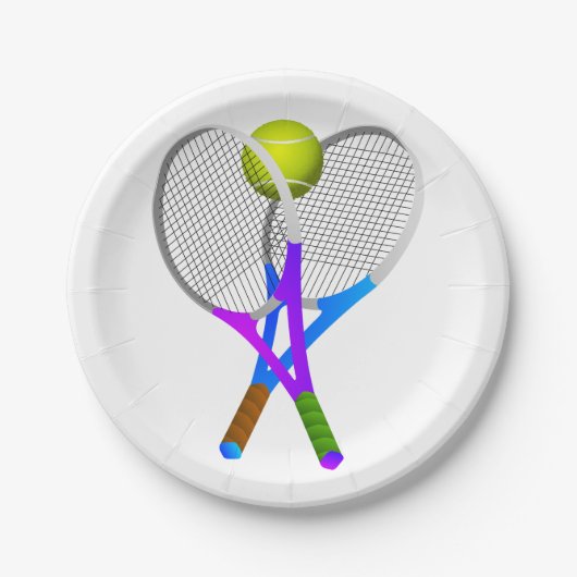 Tennis Ball en Rackets Papieren Bordje (Voorkant)
