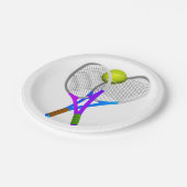 Tennis Ball en Rackets Papieren Bordje (Gekanteld)