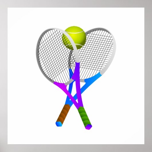 Tennis Ball en Rackets Poster (Voorkant)