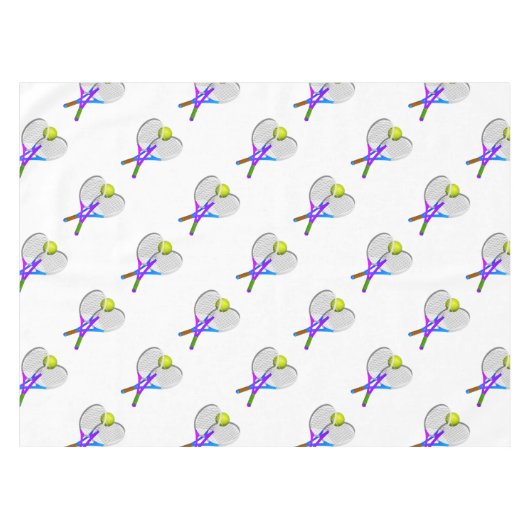 Tennis Ball en Rackets Tafelkleed (Voorkant (Horizontaal))