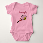 Tennis Ball en Racquet, Trendy Pink Romper (Voorkant)