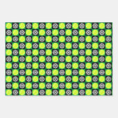 Tennis Ball en Snowflake Black & Green Kerstmis Inpakpapier Vel (Voorkant)