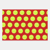 Tennis Ball en Snowflake Red en Green Kerstmis Inpakpapier Vel (Voorkant 2)