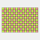 Tennis Ball en Snowflake Red en Green Kerstmis Inpakpapier Vel (Voorkant)
