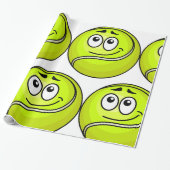 Tennis Ball Face Cadeaupapier (Uitgerold)