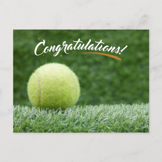 Tennis ball feliciteert groen briefkaart (Voorkant)