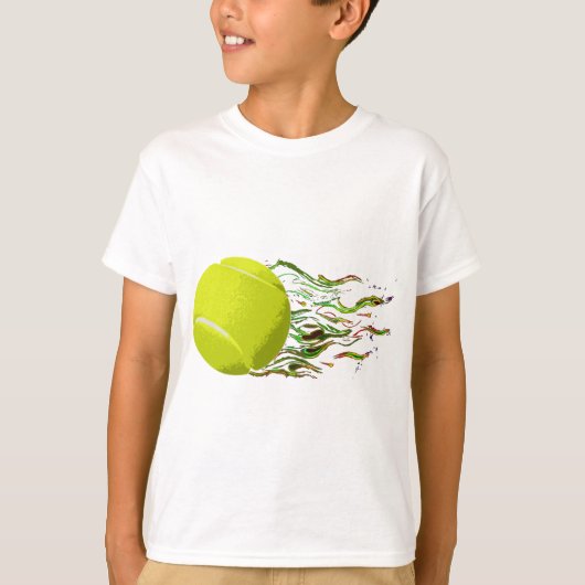 Tennis Ball flames Artistic US Open Wimbleton T-shirt (Voorkant)