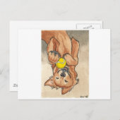 Tennis Ball Fun Golden Retriever Dog Art Briefkaart (Voorkant / Achterkant)